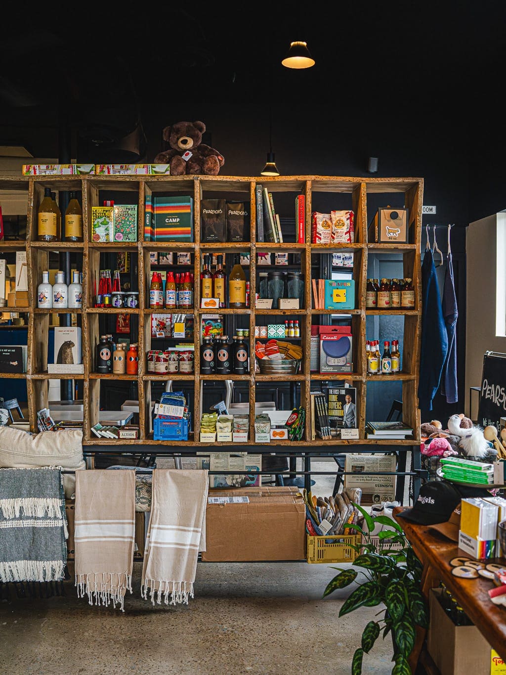 Pearson's coffee bags and goods on the shop shelf