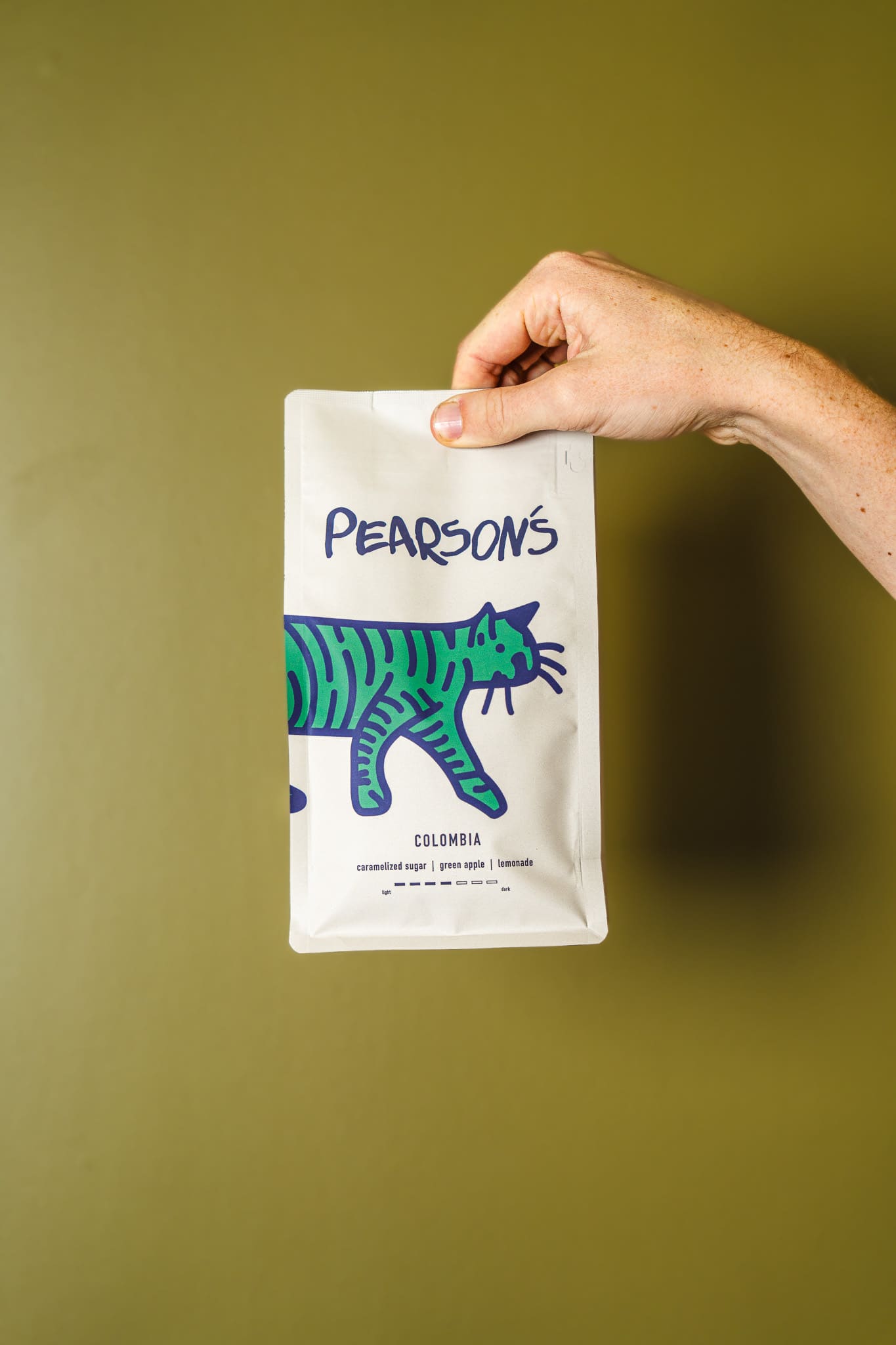 Colombia Huila 12oz bag. Pearson's single-origin darker medium