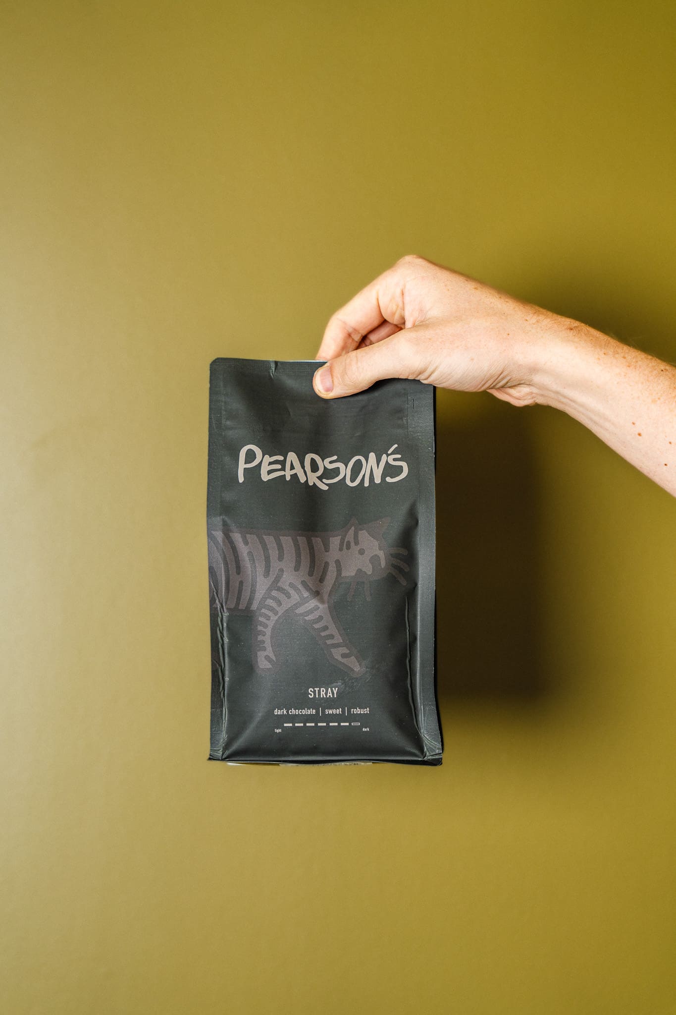 Stray Blend 12oz bag. Pearson's dark roast
